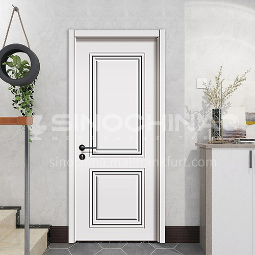 Modern minimalist design mute composite paint solid wood door hotel apartment room door 23
